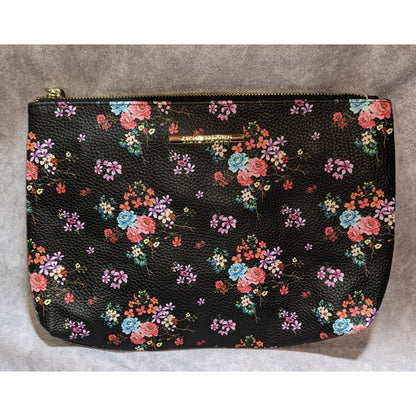 Steve Madden Black Floral Faux Leather Clutch
