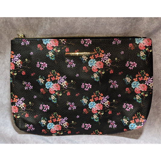 Steve Madden Black Floral Faux Leather Clutch