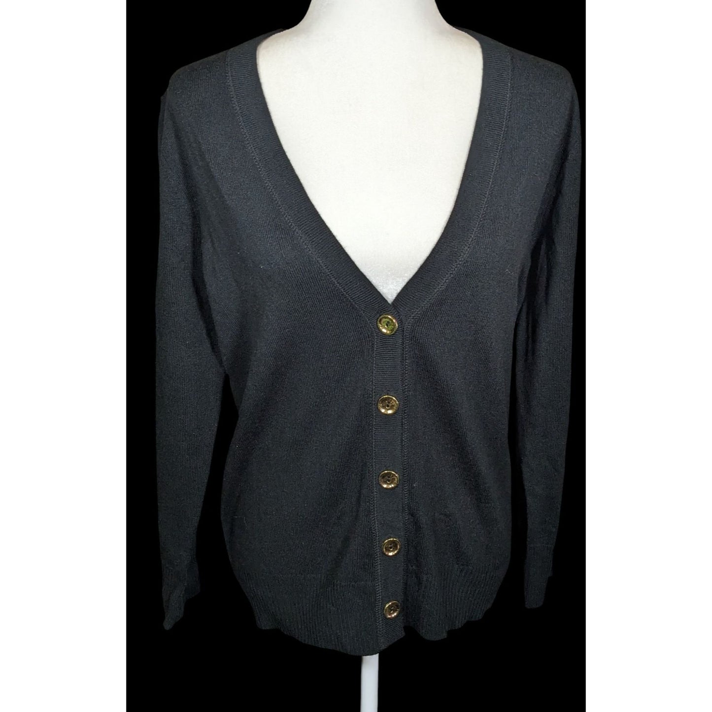 Vintage Draper's & Damon's Petite Black Button Up Cardigan