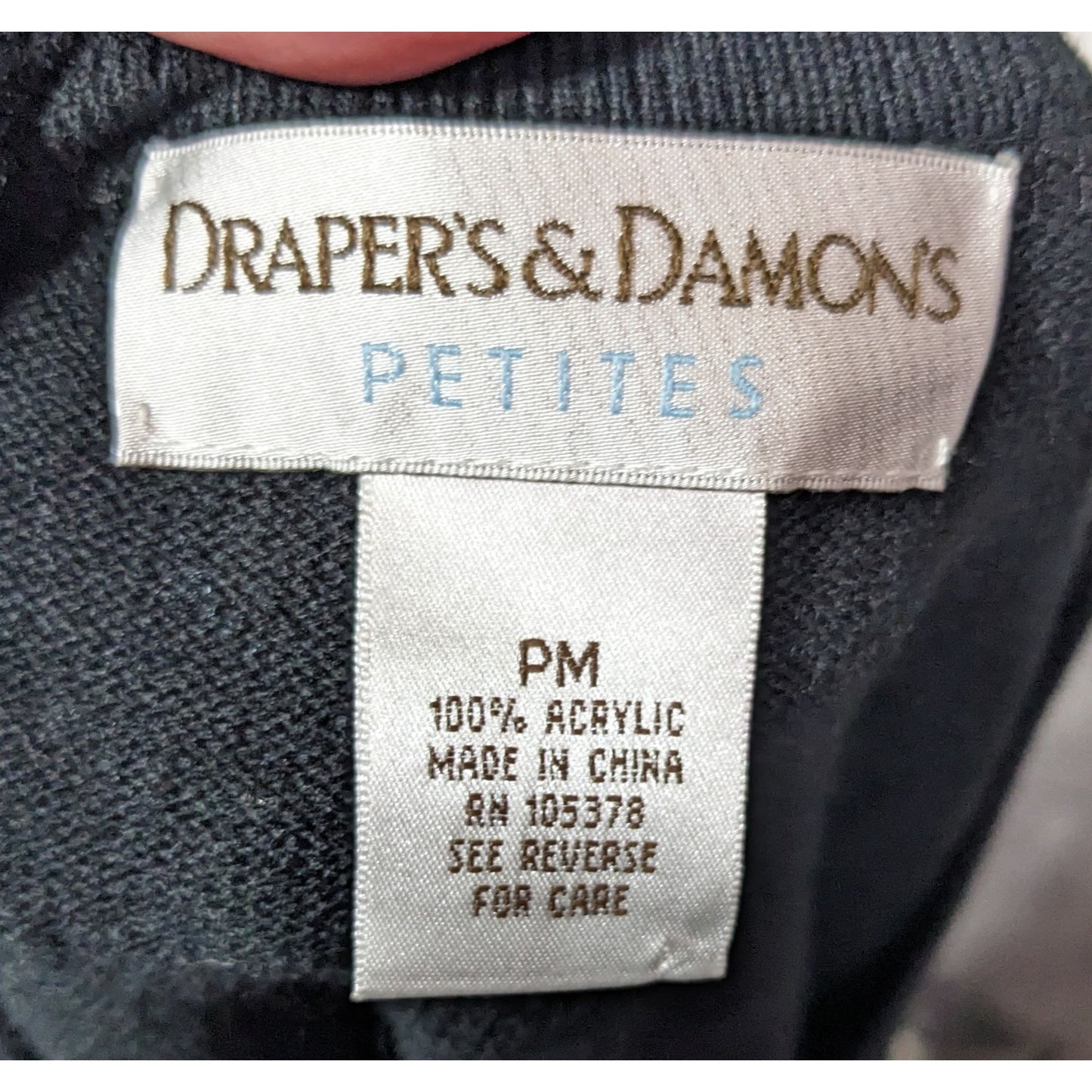 Vintage Draper's & Damon's Petite Black Button Up Cardigan