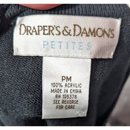Vintage Draper's & Damon's Petite Black Button Up Cardigan