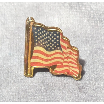 Vintage Gold Tone United States Flag Lapel Pin