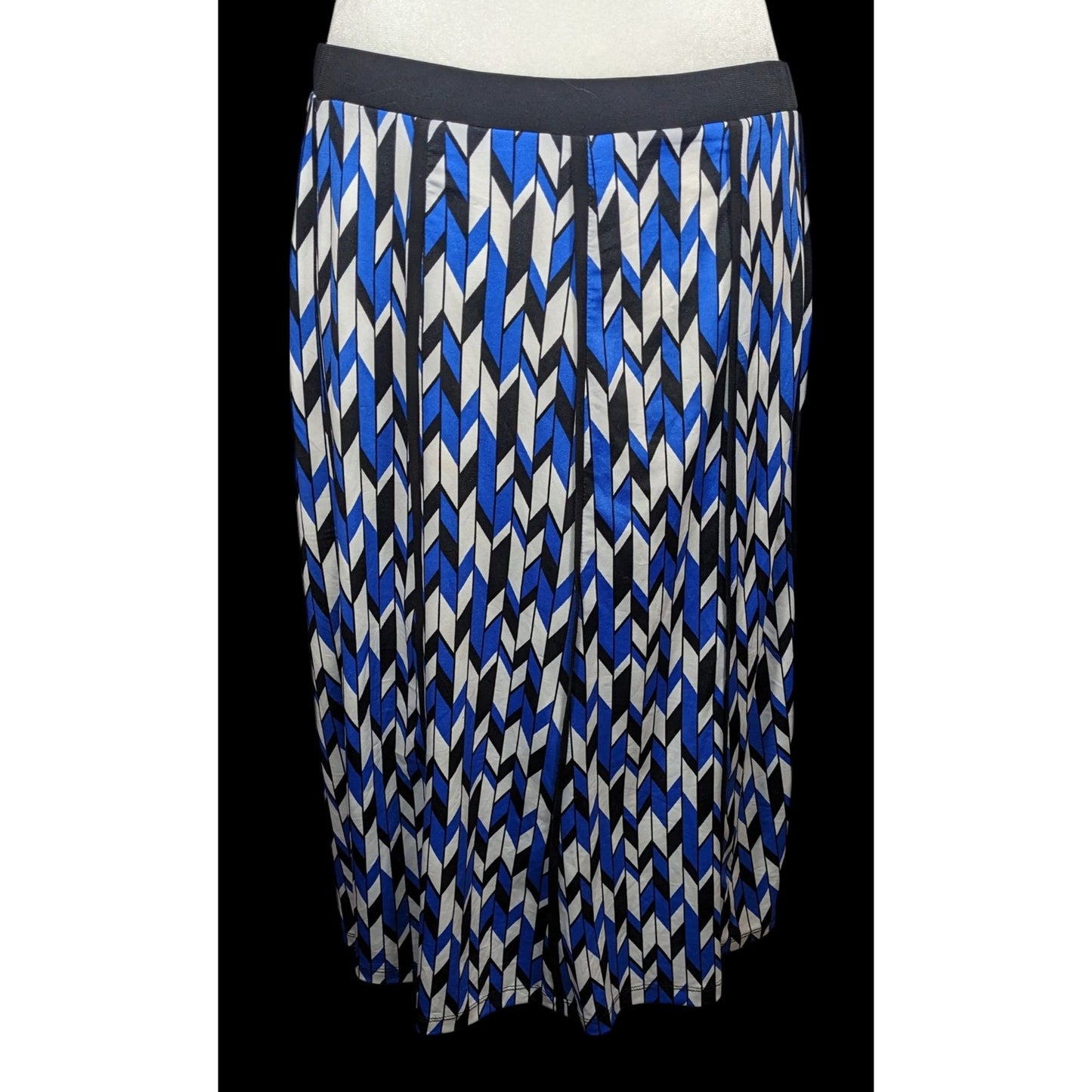 NYCC Blue White And Grey Geometric Print Skirt