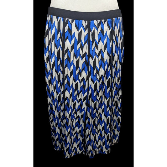 NYCC Blue White And Grey Geometric Print Skirt