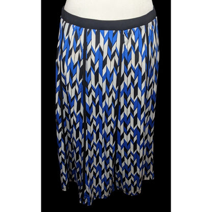 NYCC Blue White And Grey Geometric Print Skirt