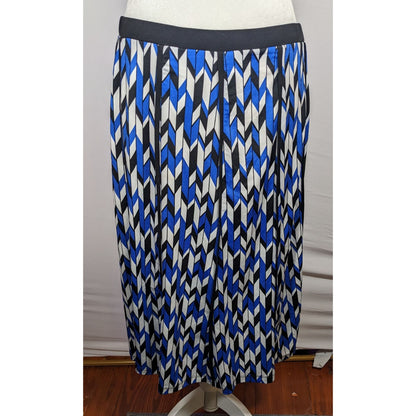 NYCC Blue White And Grey Geometric Print Skirt