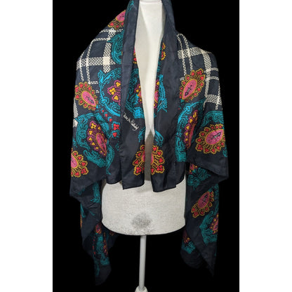 Vintage Diane Von Furstenberg Plaid And Paisley Scarf