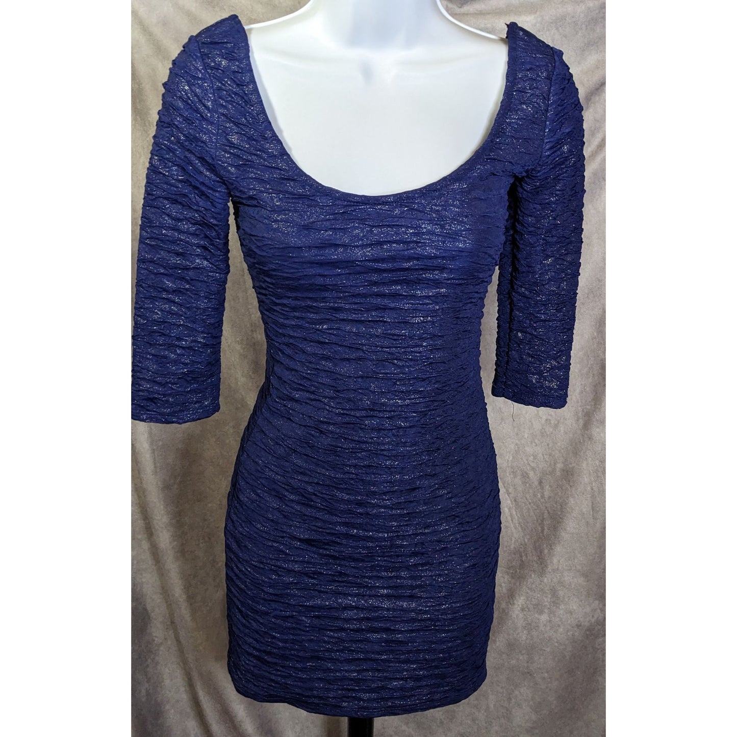 Material Girl Navy Shimmer Bodycon Dress