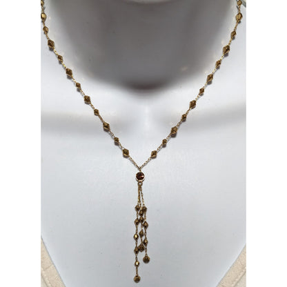 Y2K Icing Gold Beaded Tassel Necklace