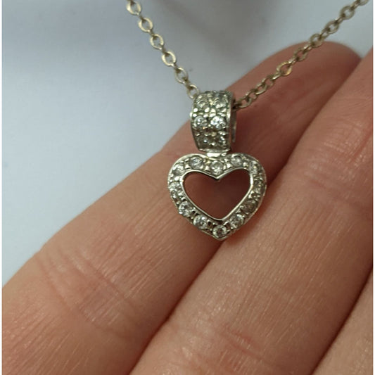 Sterling Silver Cubic Zirconia Heart Pendant