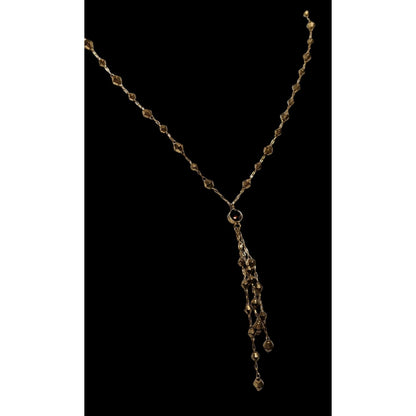 Y2K Icing Gold Beaded Tassel Necklace