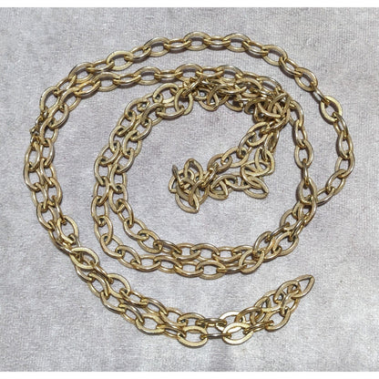 Textured Gold Chain Opera Length Necklace