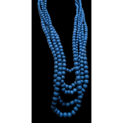 Lisa E Multilayer Blue Beaded Necklace