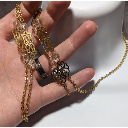 Gold Floral Chain Necklace