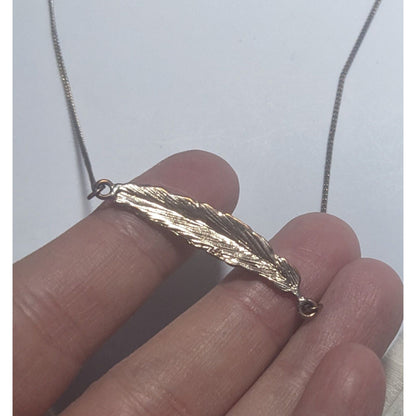 Simple Silver Feather Necklace