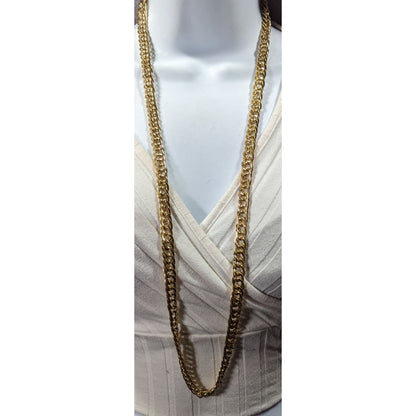 Classic Lightweight Bright Gold Tone Chain Necklace