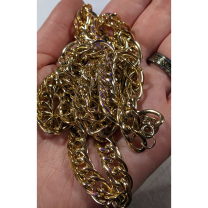 Classic Lightweight Bright Gold Tone Chain Necklace