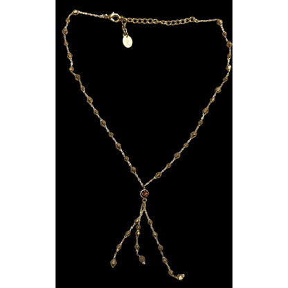 Y2K Icing Gold Beaded Tassel Necklace