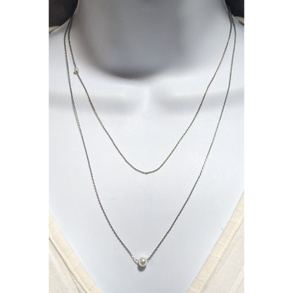Minimalist Double Pearl Necklace