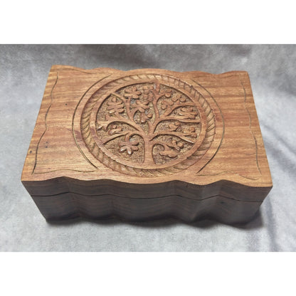 Carved Wooden Tree Of Life Box
