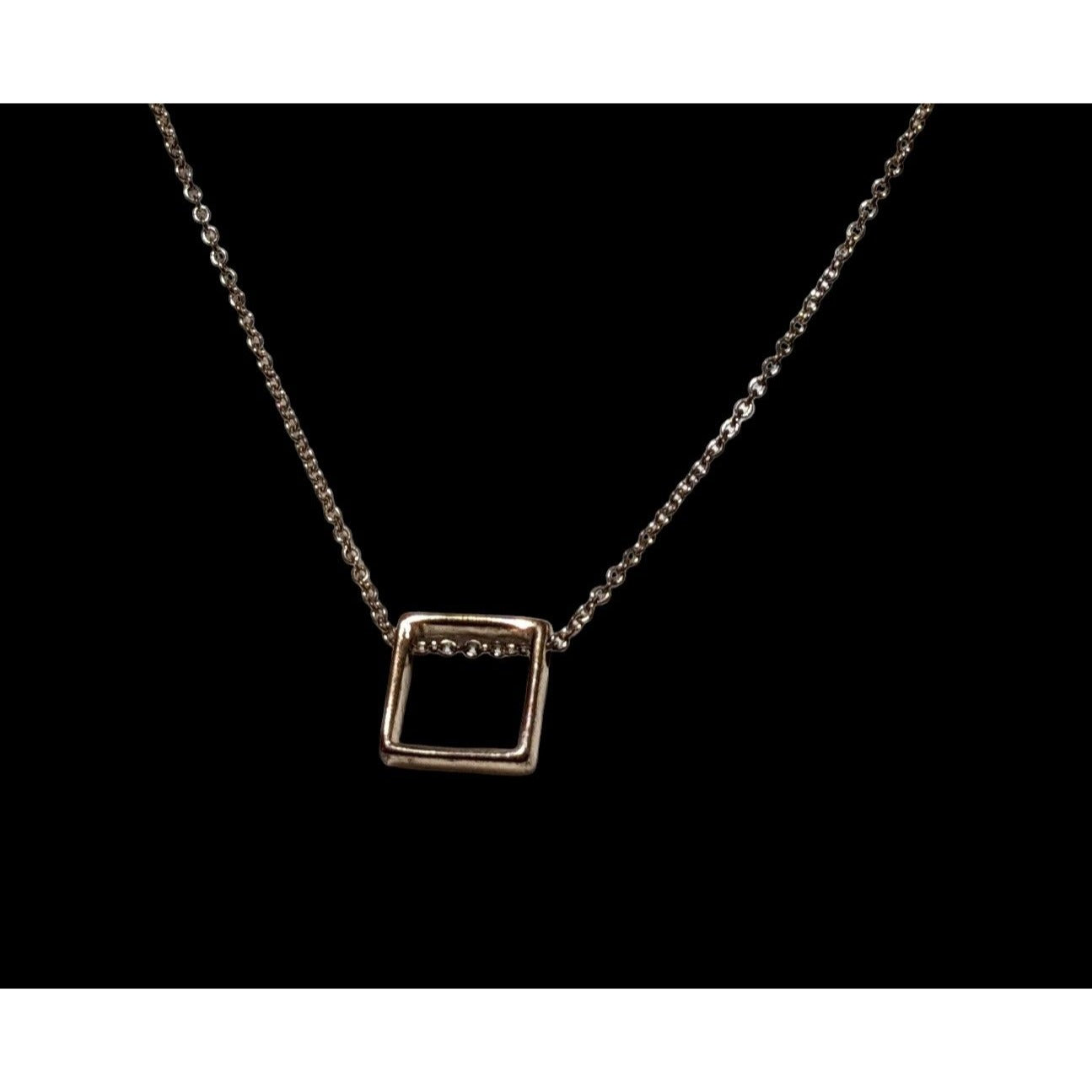 Minimalist Gold Open Square Pendant Necklace