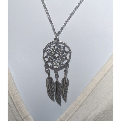 Silver Dream Catcher Necklace