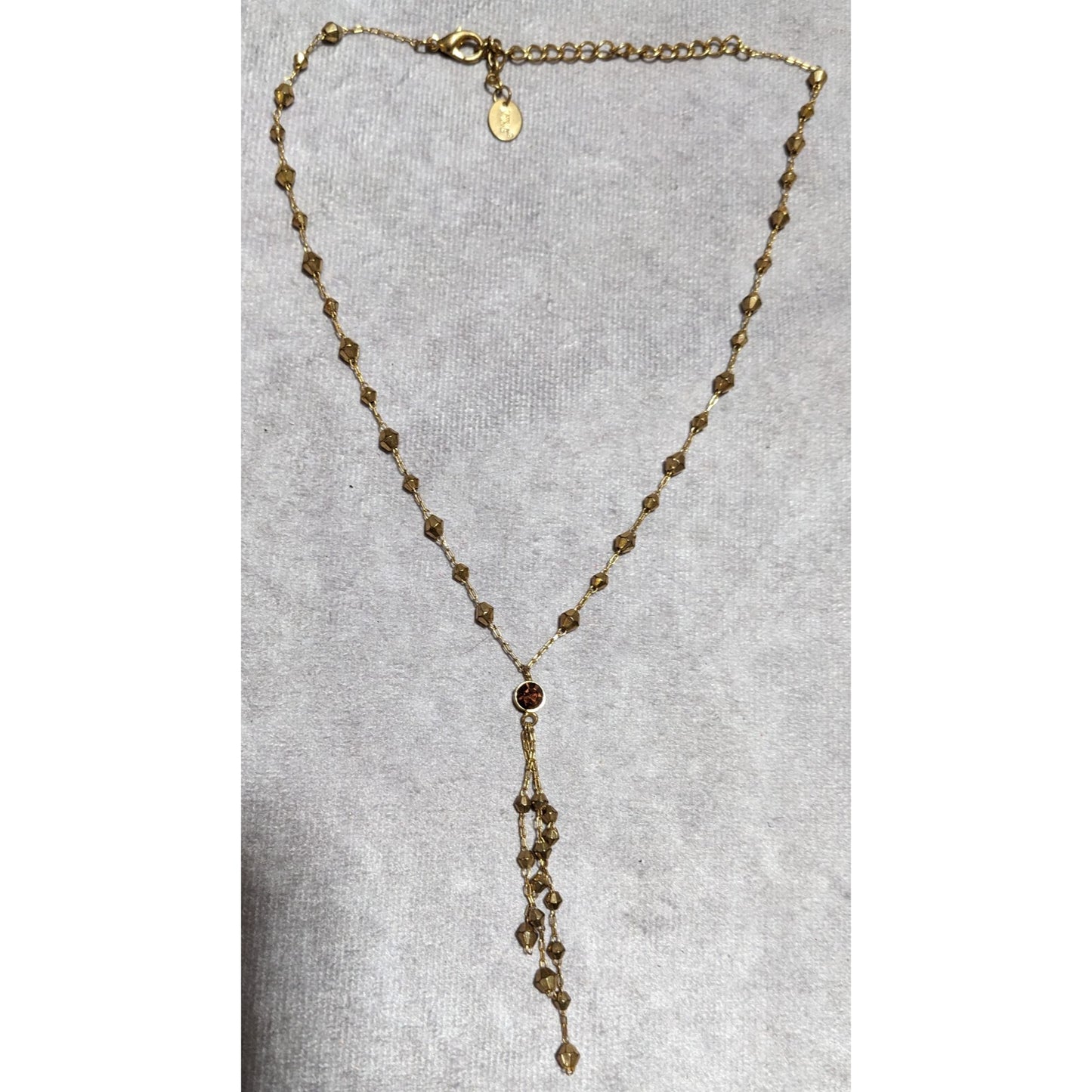 Y2K Icing Gold Beaded Tassel Necklace