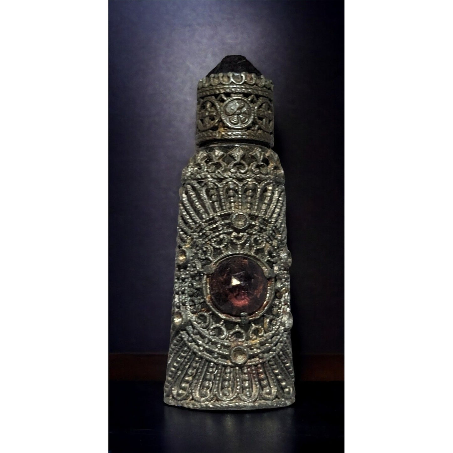 Vintage Irice Caged Metal Perfume Bottle