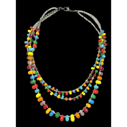 Rainbow Glass Candy Necklace
