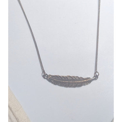 Simple Silver Feather Necklace