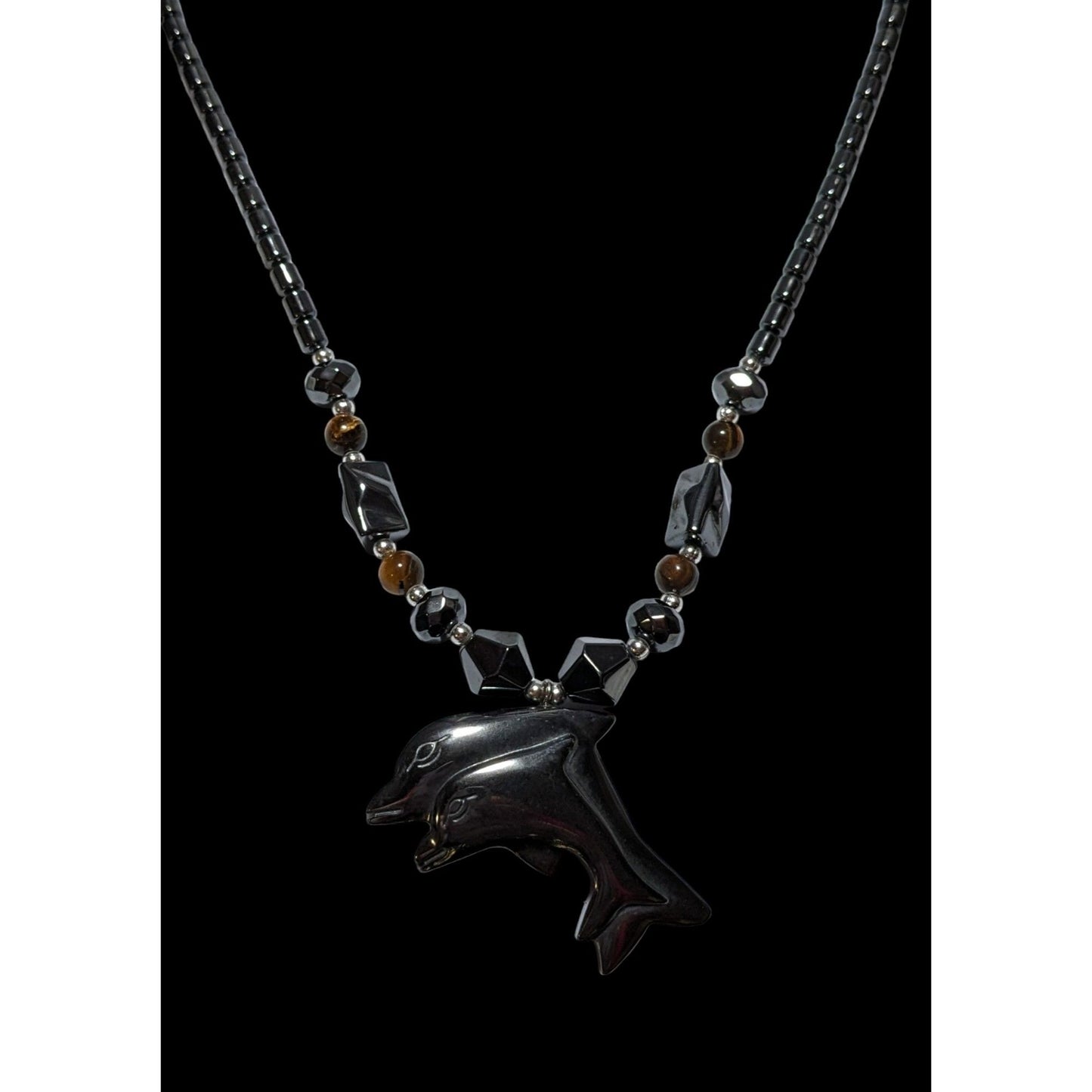 Hematite Dolphin Necklace