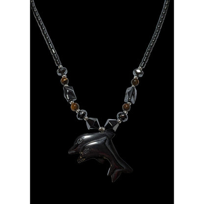 Hematite Dolphin Necklace