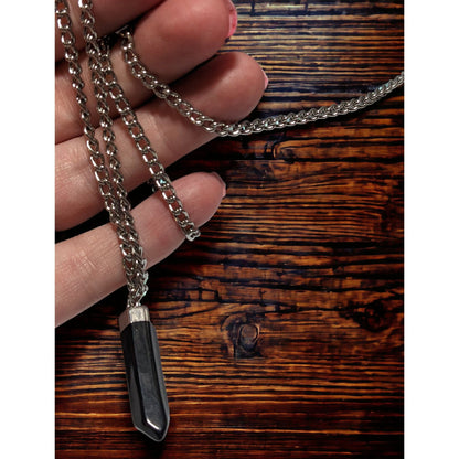 Black Pillar Pendant Necklace