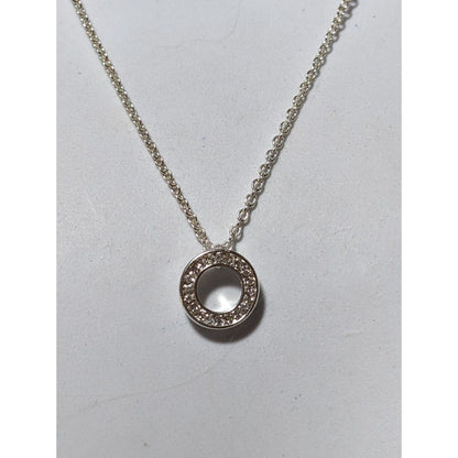 Minimalist Glam Silver Rhinestone Pendant Necklace