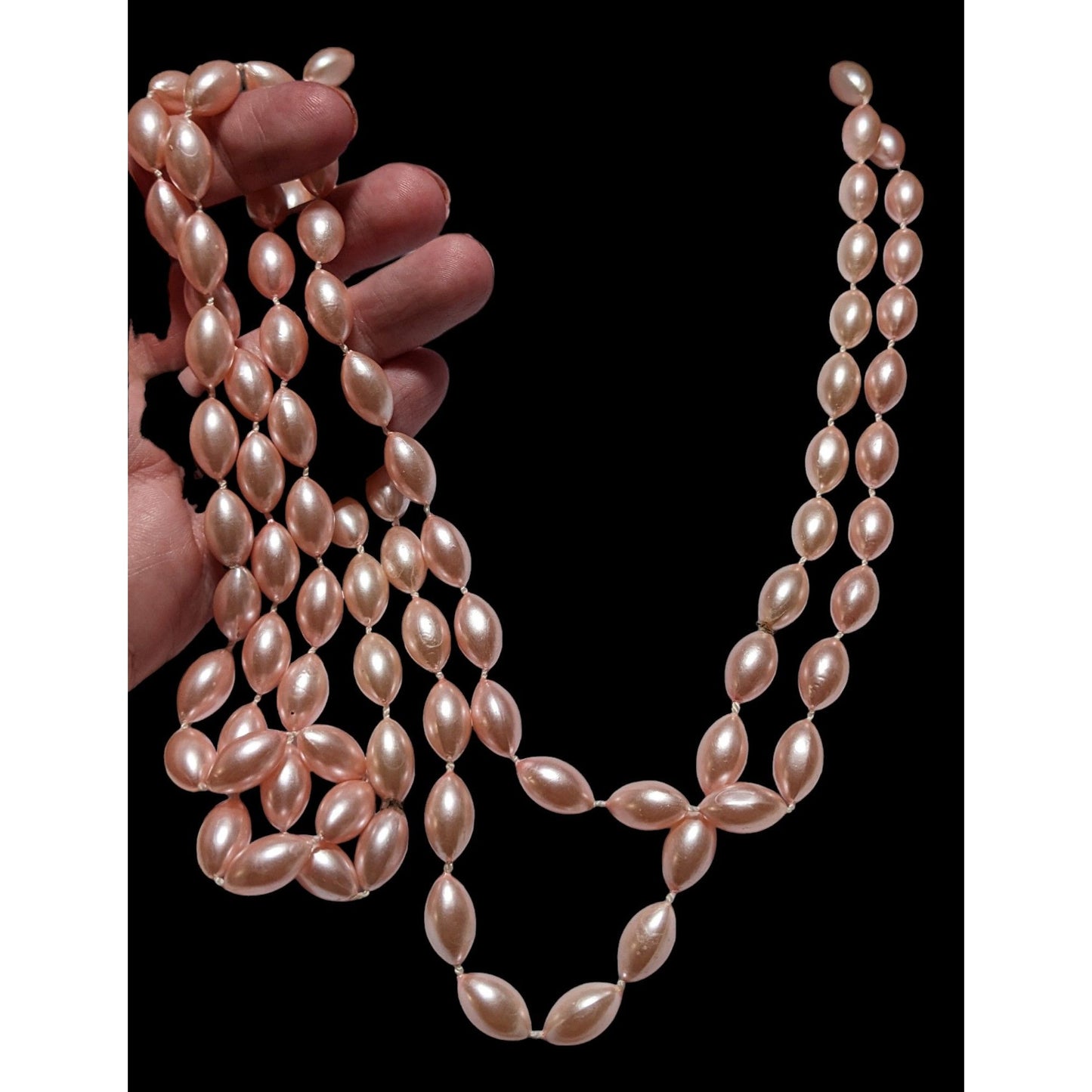 Vintage Pink Faux Pearl Necklace