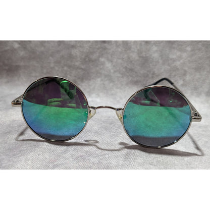 Retro Round Metallic Lens Sunglasses