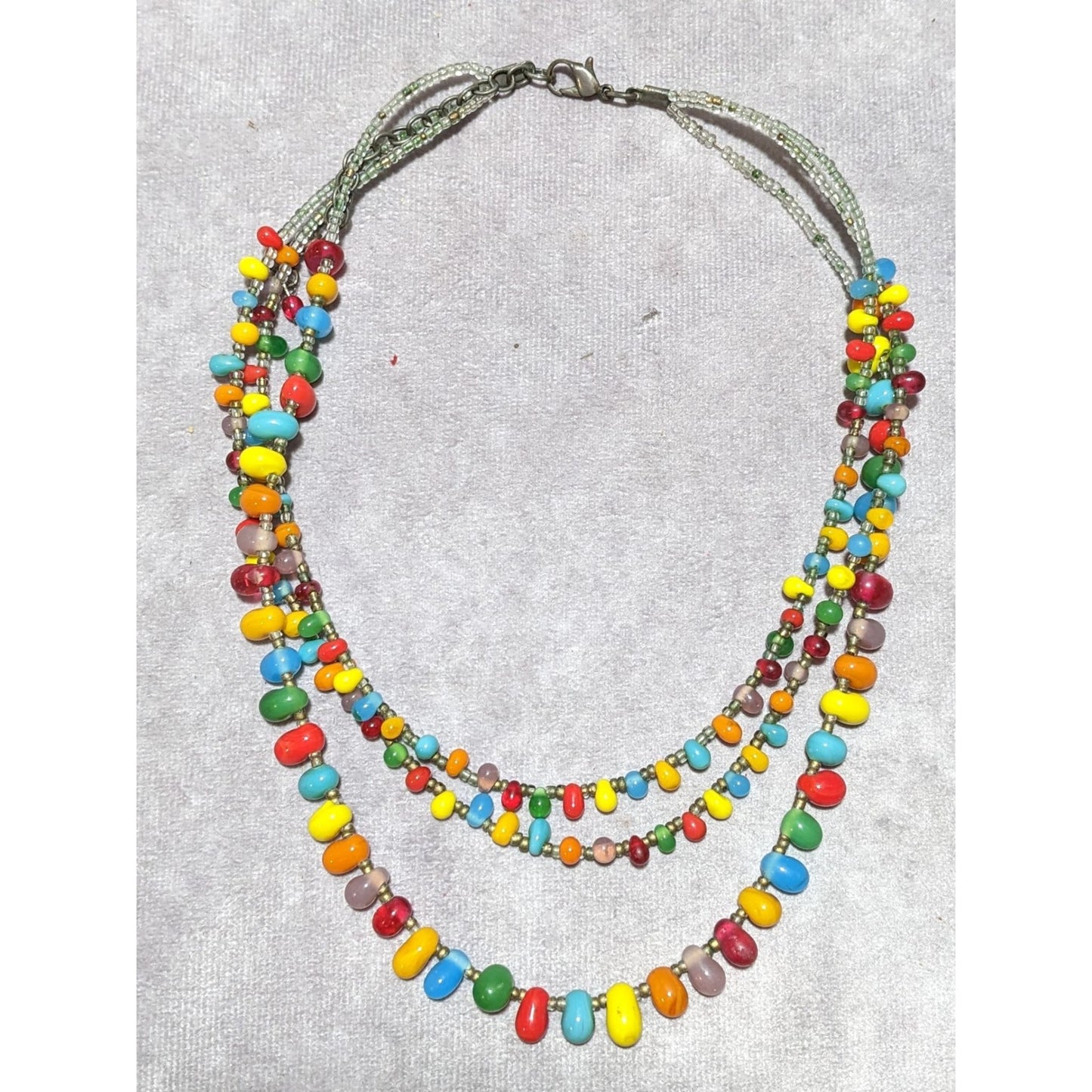 Rainbow Glass Candy Necklace
