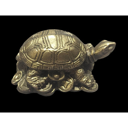 Brass Feng Shui Lucky Coin Turtle Figurine