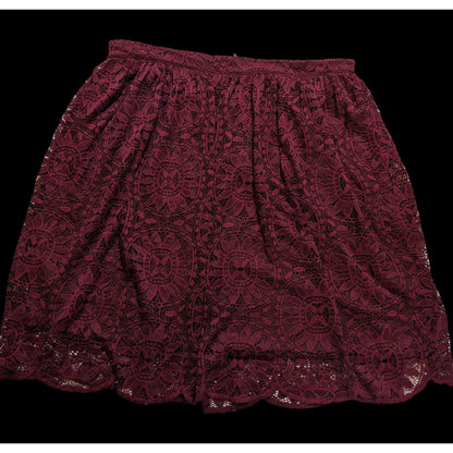 Xhilaration Burgundy Floral Lace Gothic Skirt