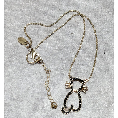 Charming Charlie Black Cat Necklace