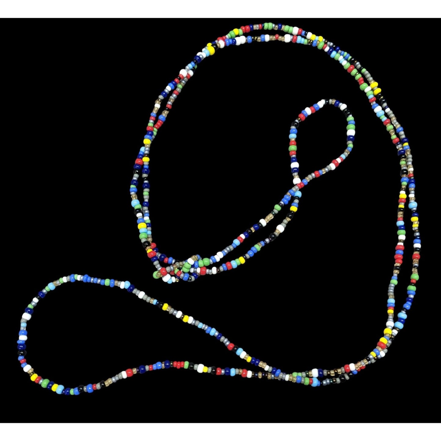 Casual Rainbow Glass Seed Beaded Knotted Necklace