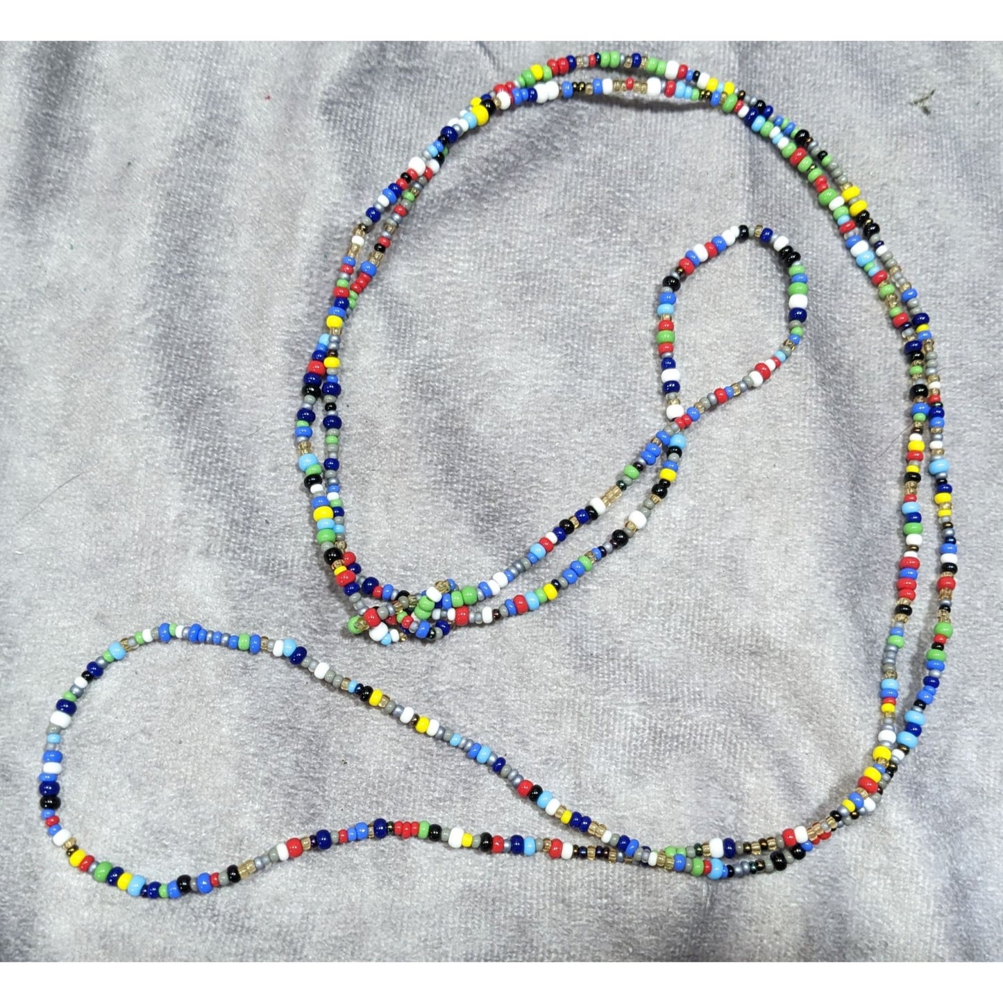 Casual Rainbow Glass Seed Beaded Knotted Necklace