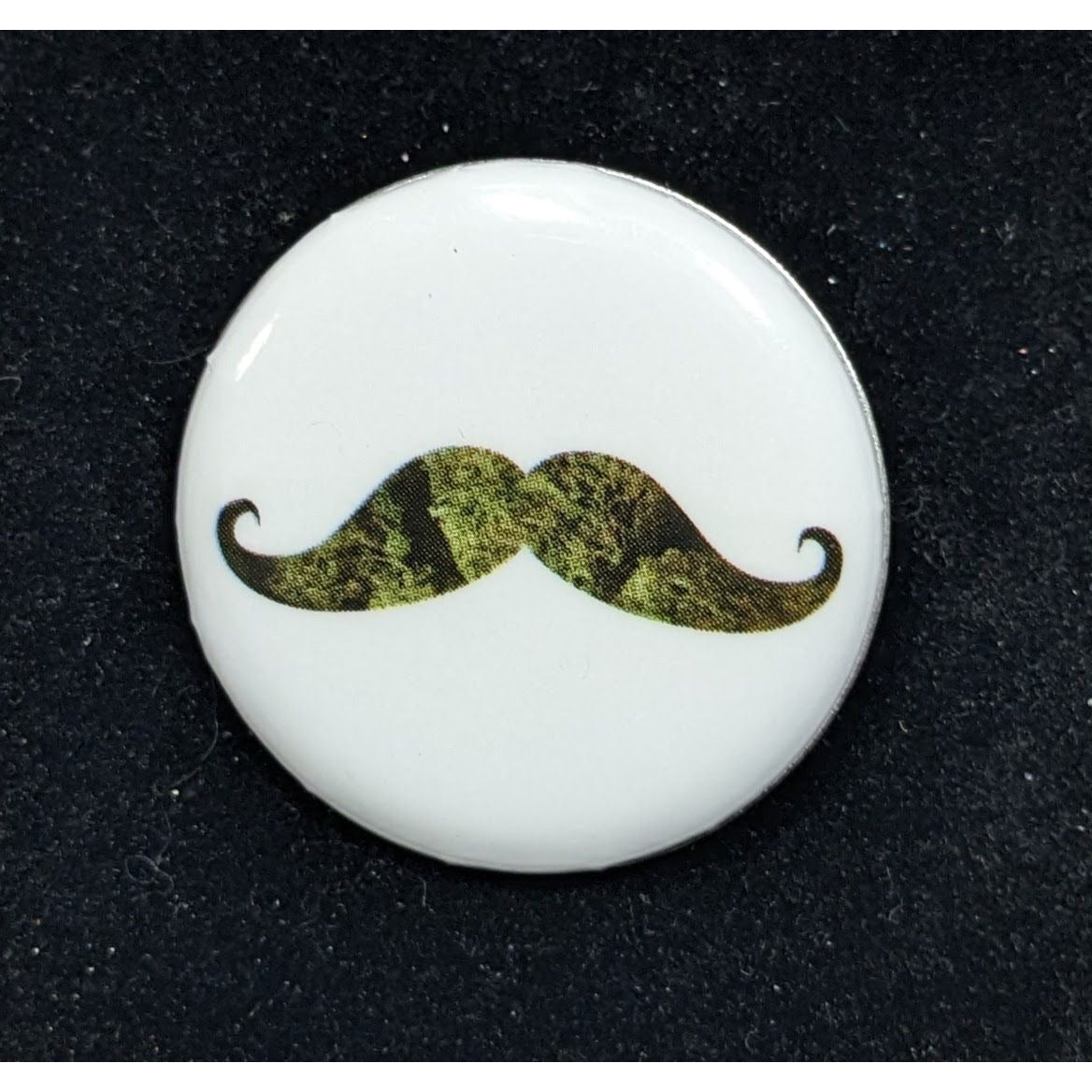 Quirky Hipster Cannabis Print Moustache Pin