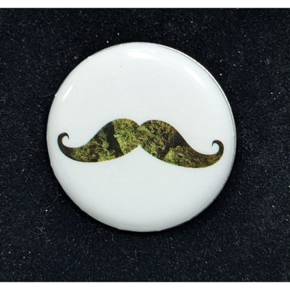 Quirky Hipster Cannabis Print Moustache Pin