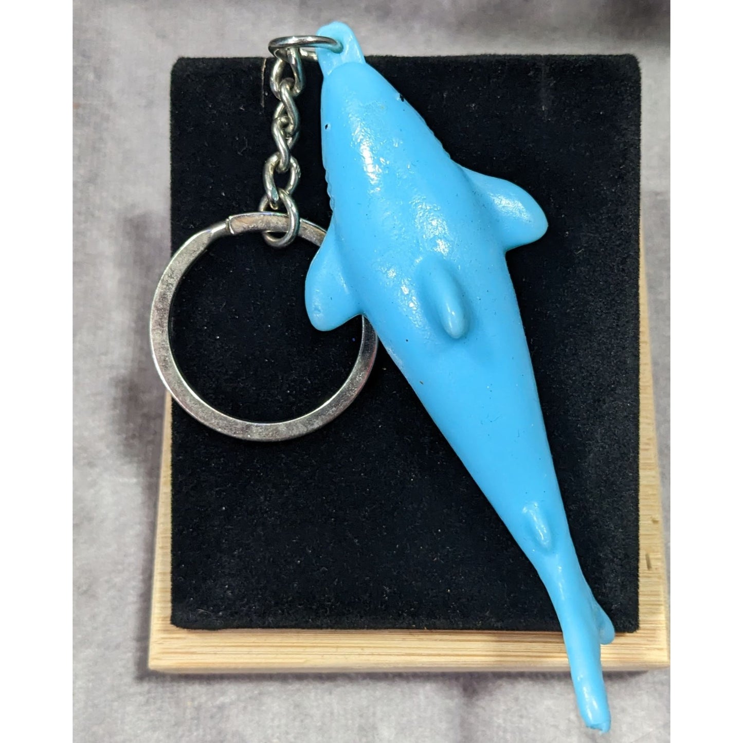 Beachy Blue Rubber Squishy Shark Keychain