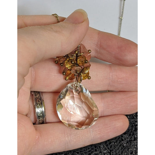 Whimsical Gemmed Cluster Pendant Necklace