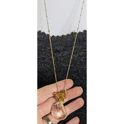 Whimsical Gemmed Cluster Pendant Necklace