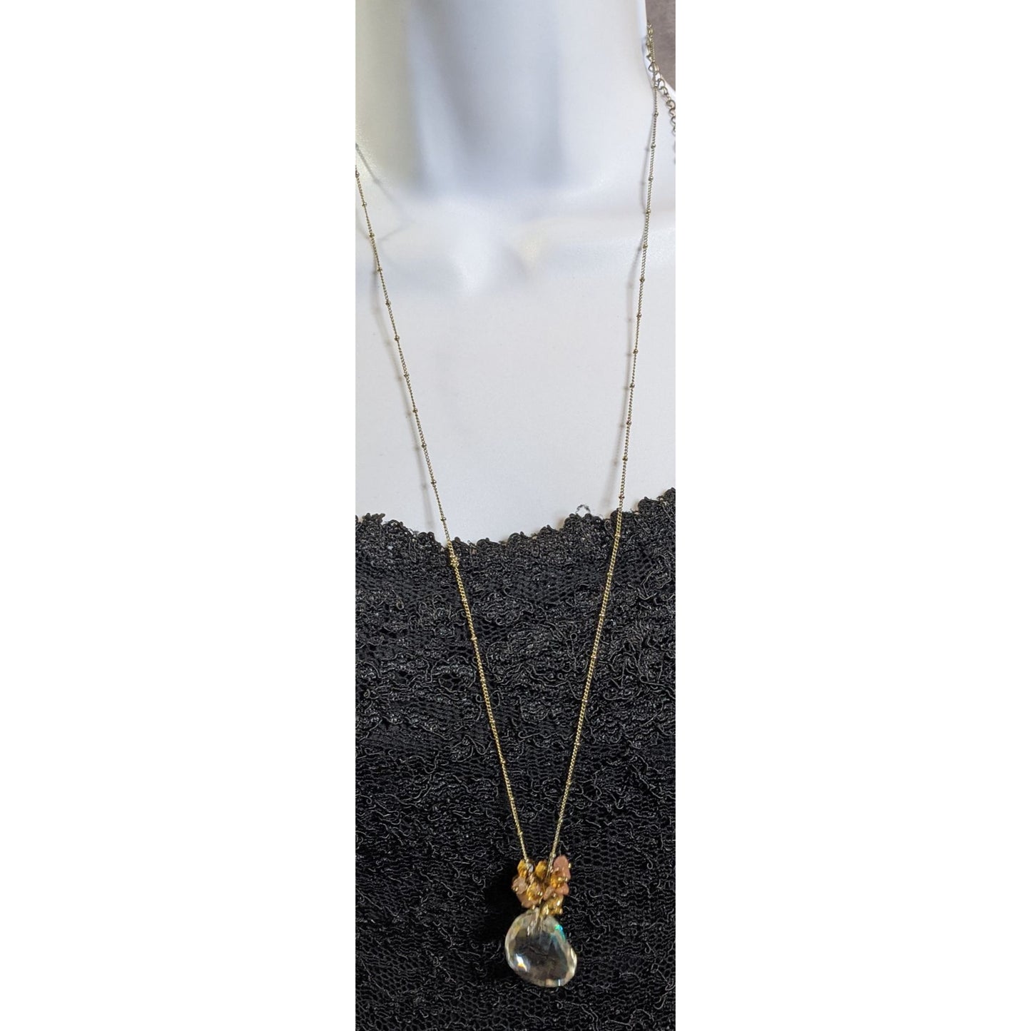Whimsical Gemmed Cluster Pendant Necklace