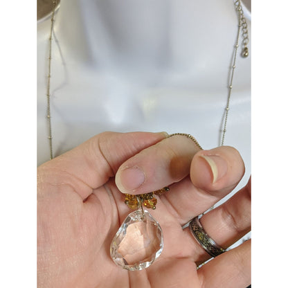 Whimsical Gemmed Cluster Pendant Necklace