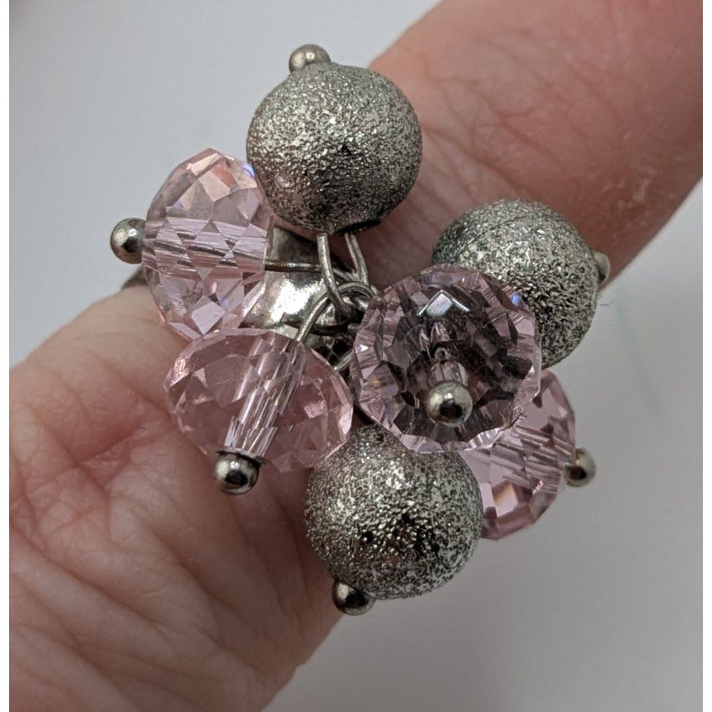 Coquette Beaded Cluster Ring Adjustable Size 5 3/4
